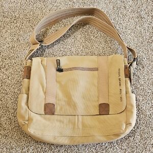 Fossil Tan Messenger Bag with Leather Accents